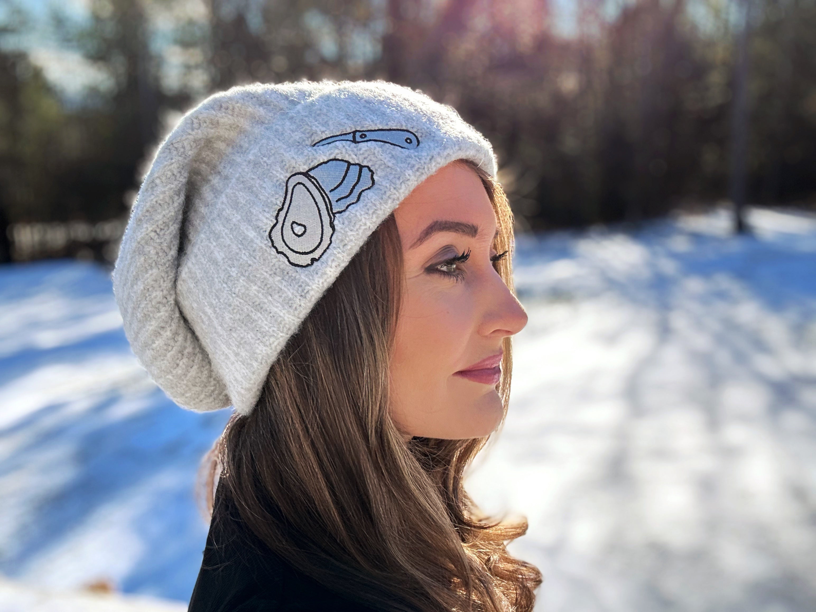 Wool Oyster and Knife Beanie