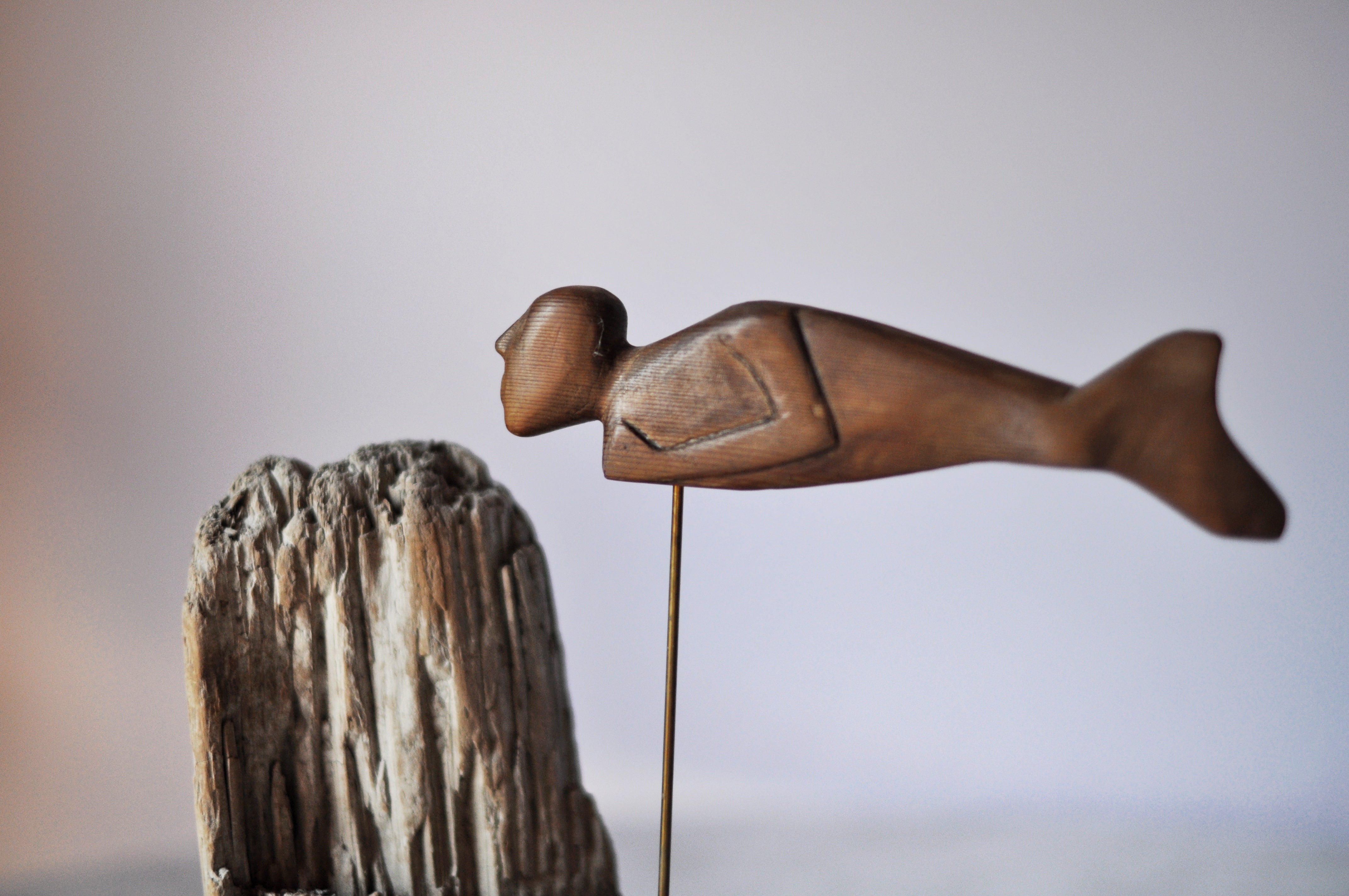 Native American Antique Mermaid Sculpture