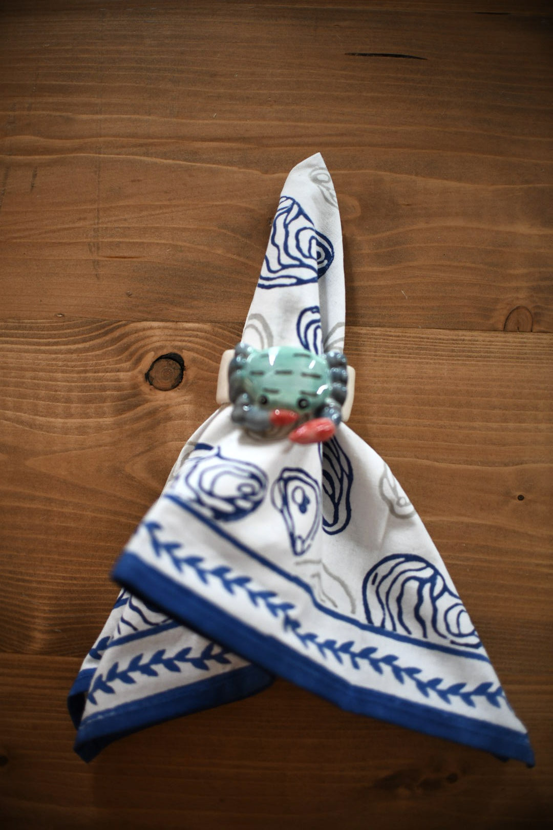 Linen Maine Oyster Napkins (Blue, Set of 4)