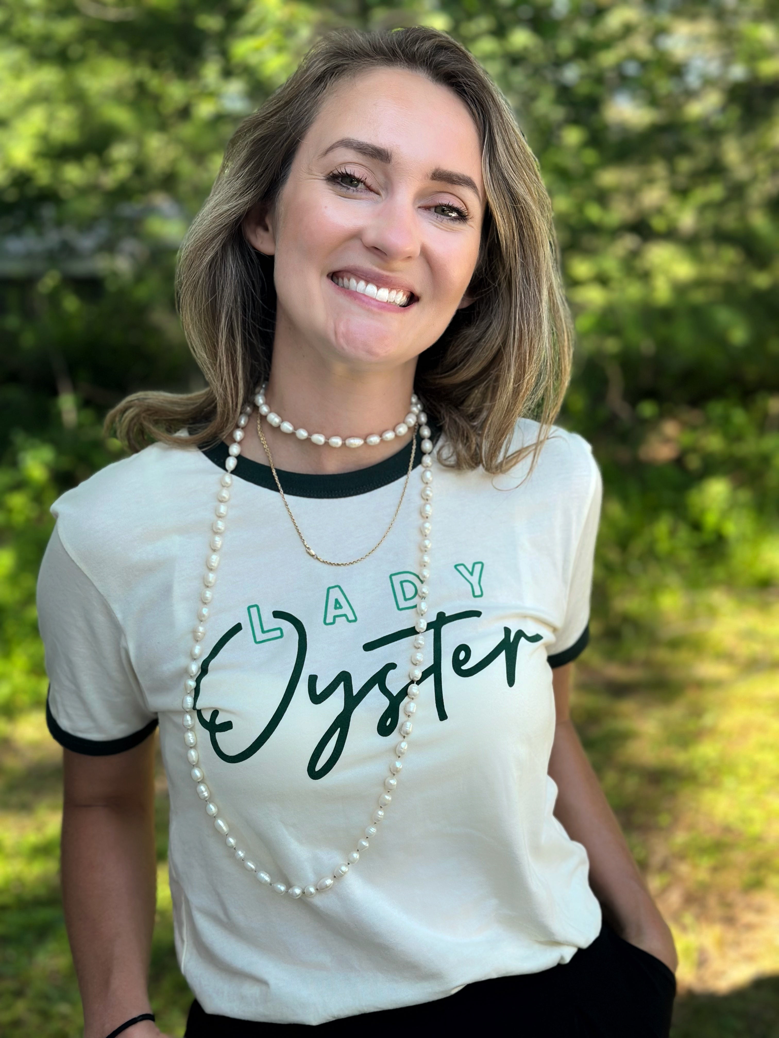 Lady Oyster Cream Ringer Tee