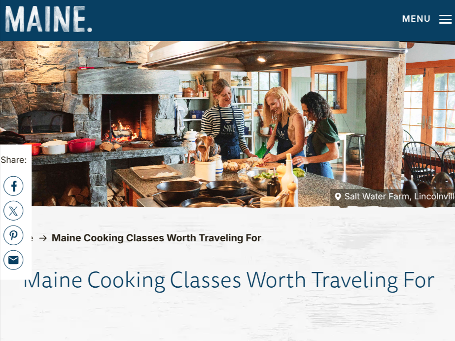 "Maine Cooking Classes Worth Traveling For" - Visit Maine Covers Lady Oyster Experiences in Article