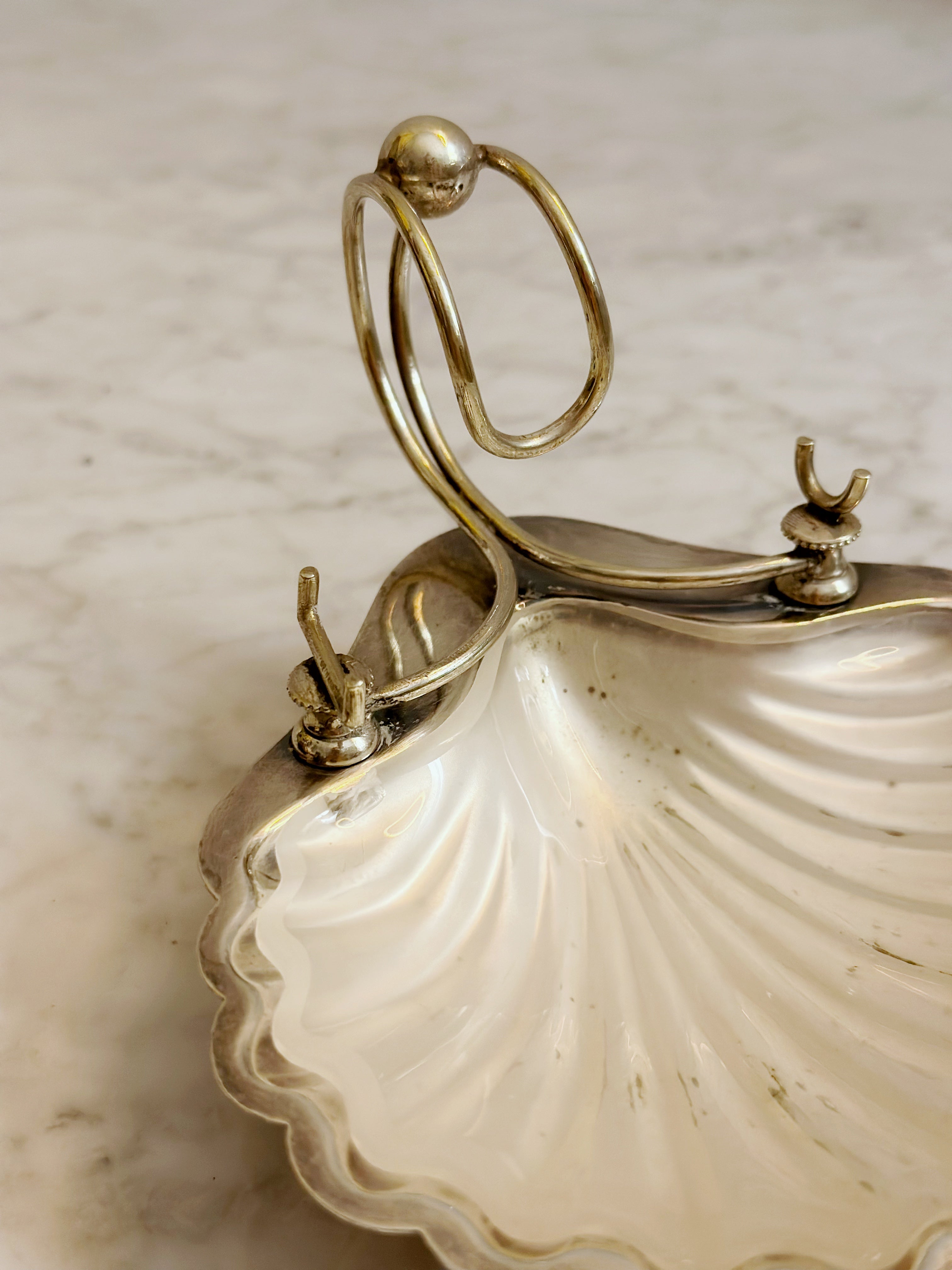 Vintage Scallop Shell Caviar or Butter Dish