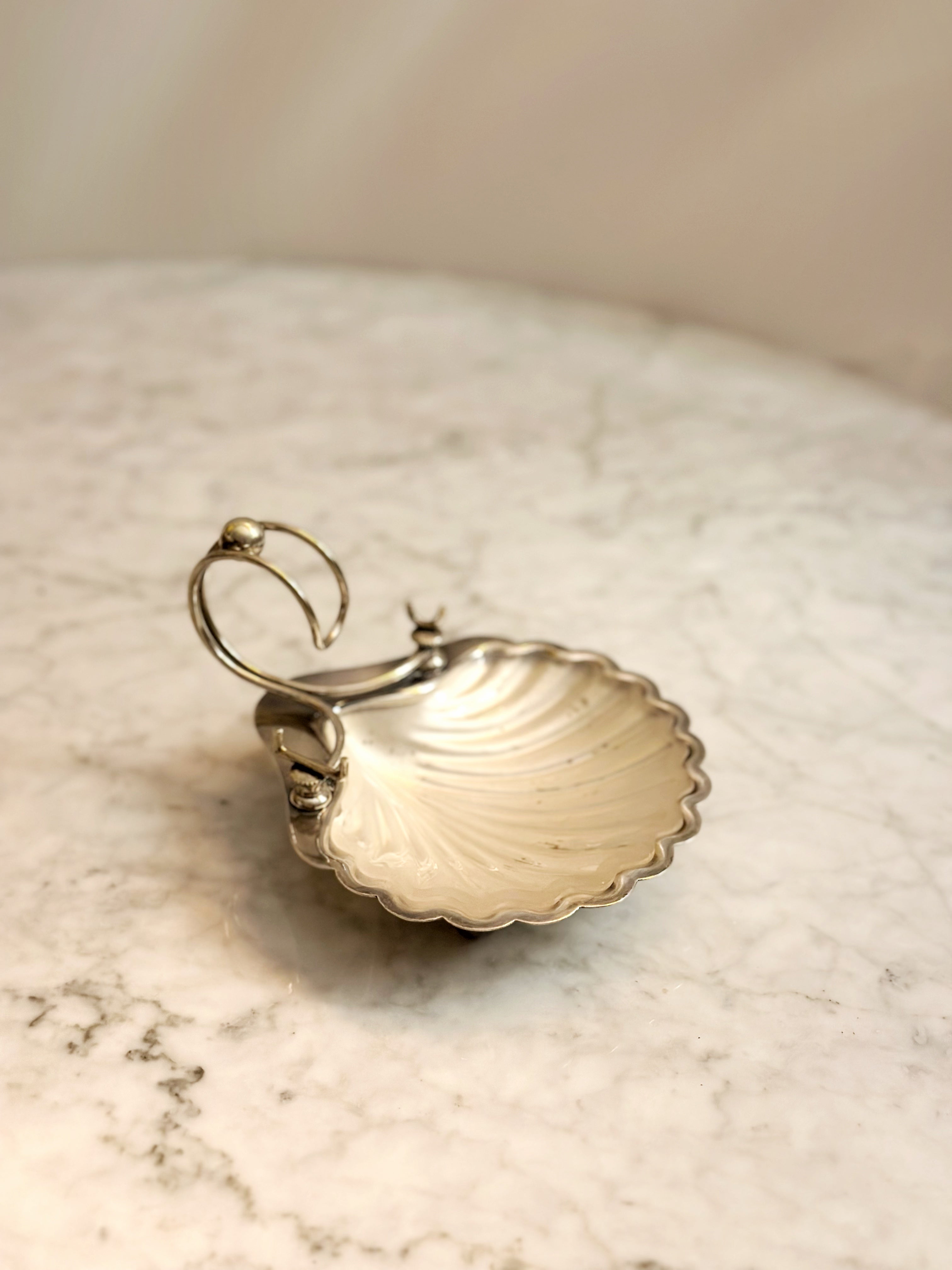 Vintage Scallop Shell Caviar or Butter Dish