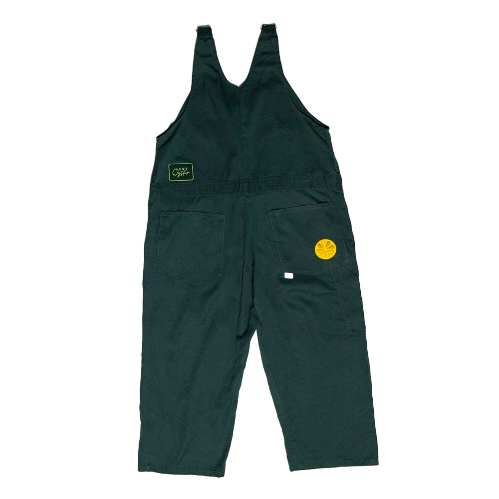 Upcycled Vintage Green Overalls | Designed with Oyster, Lemon, and Knife (Unisex M/L)