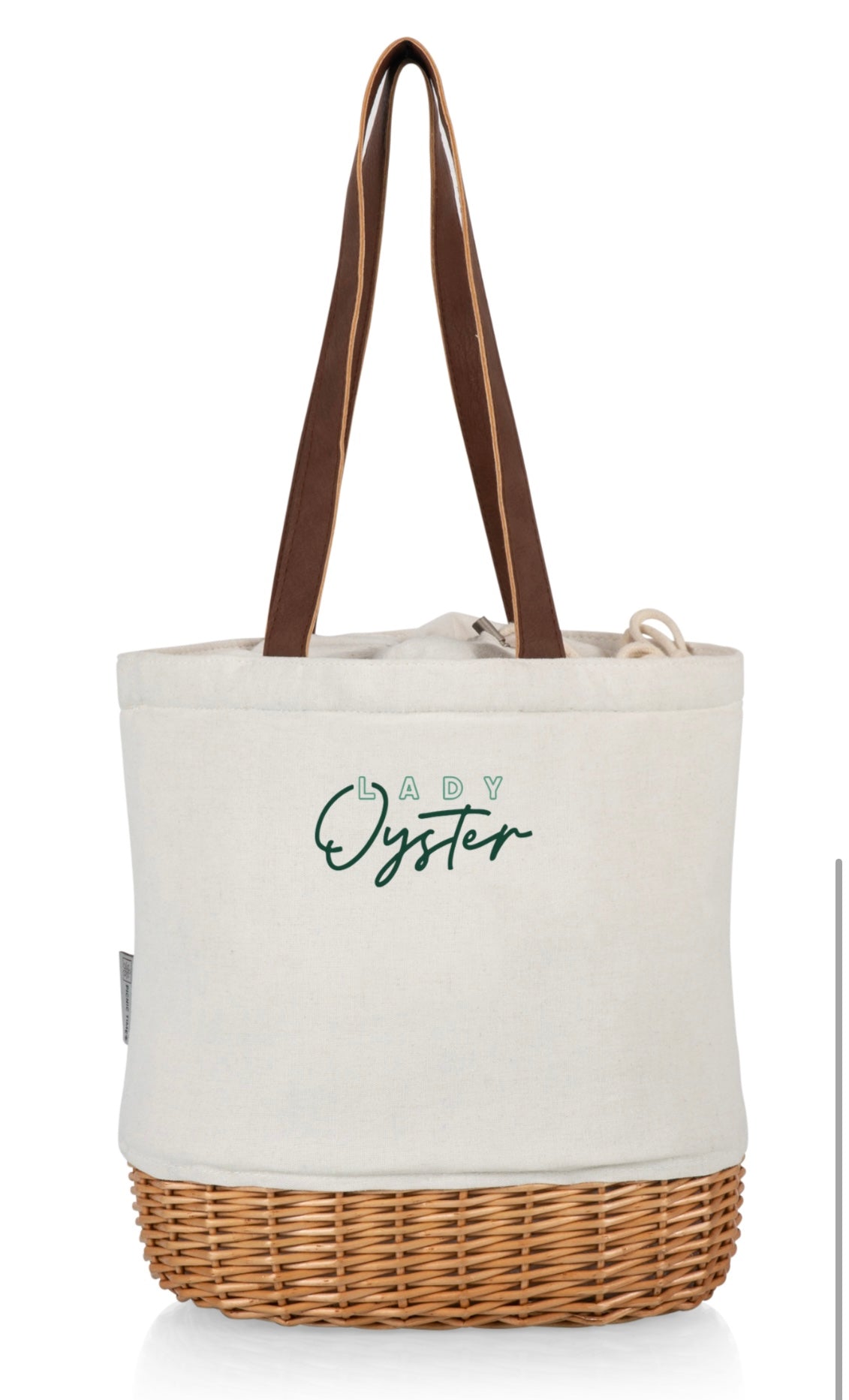 Lady Oyster Wicker Beach Tote